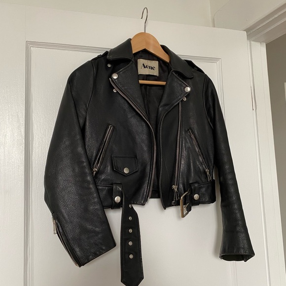 Acne vintage cropped leather bomber - Picture 1 of 2